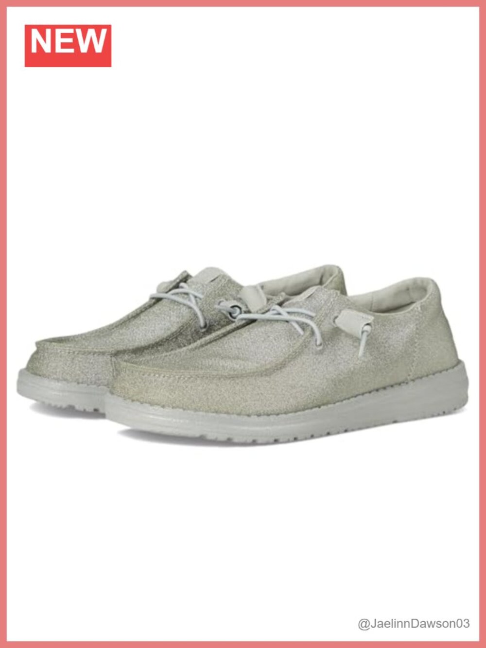 Women's Faux Leather Slip-On Loafers with Memory Foam, Sparkle Finish
